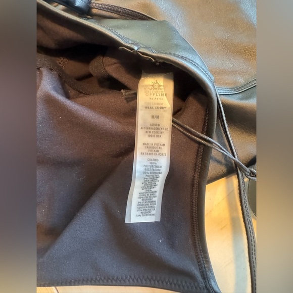 OFFLINE by Aerie Faux Leather Spaghetti Strap Jumpsuit – Black – Size Medium - Picture 16 of 16